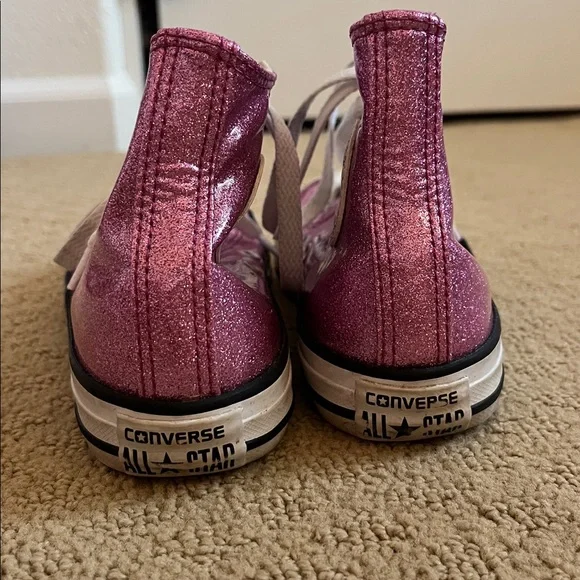 Converse Glittery Pink High-Top Sneakers - Picture 4 of 5